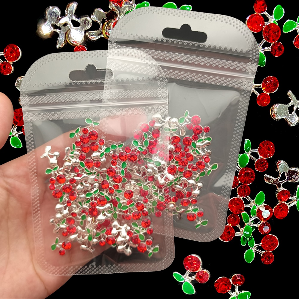 Nail Art Red Cherry - 20 unids/bolsa de dijes de uñas