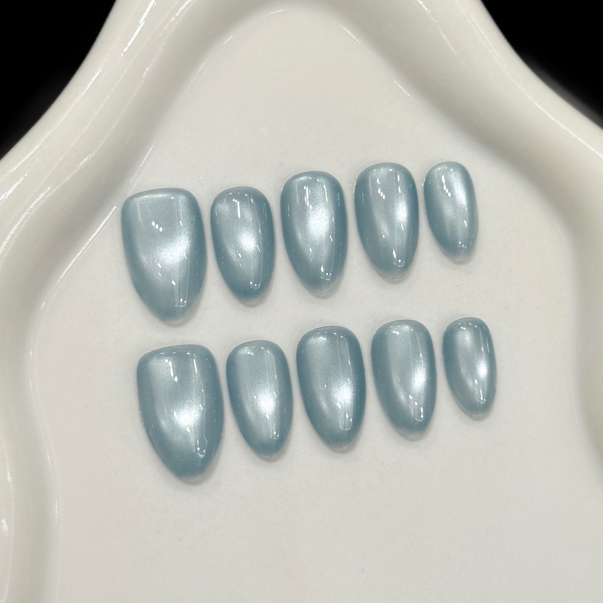 Nail Art Aesthetic - 10 Uñas Postizas Francesas Cortas en