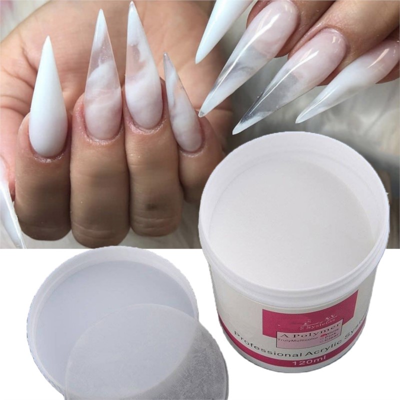 Acrylic Powder Clear - Polvo acrílico para uñas, 1 tarta,