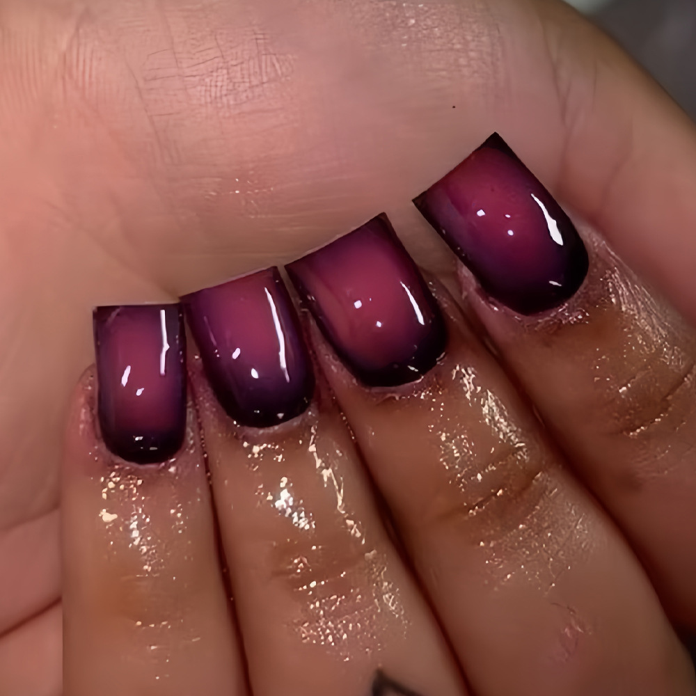 Nail Art Fake Nails - Uñas postizas cortas cuadradas para mujer,