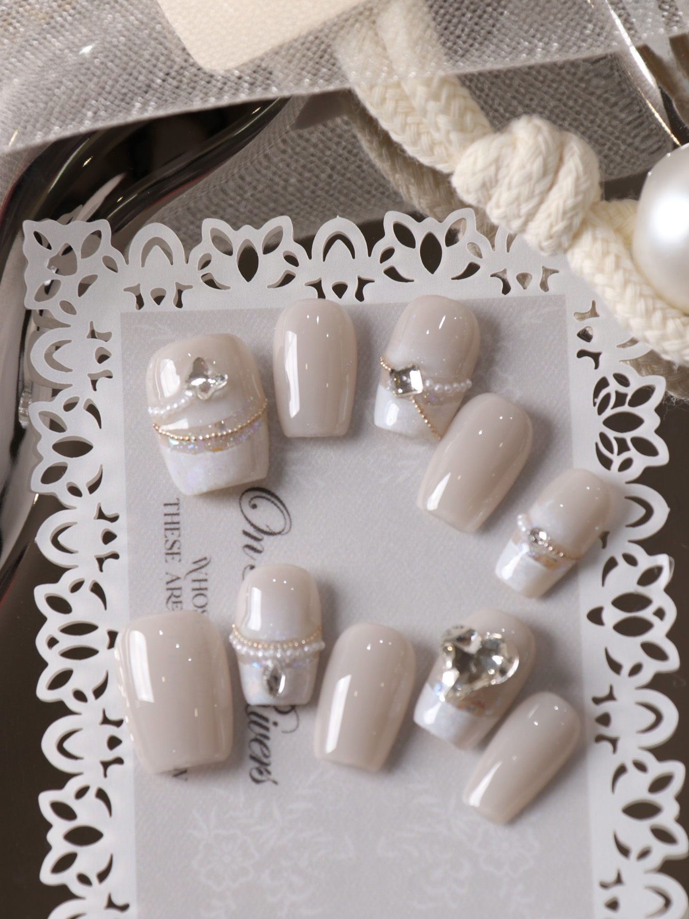 Nail Art Fake Nails - 10 Uñas Postizas Cortas Blancas con