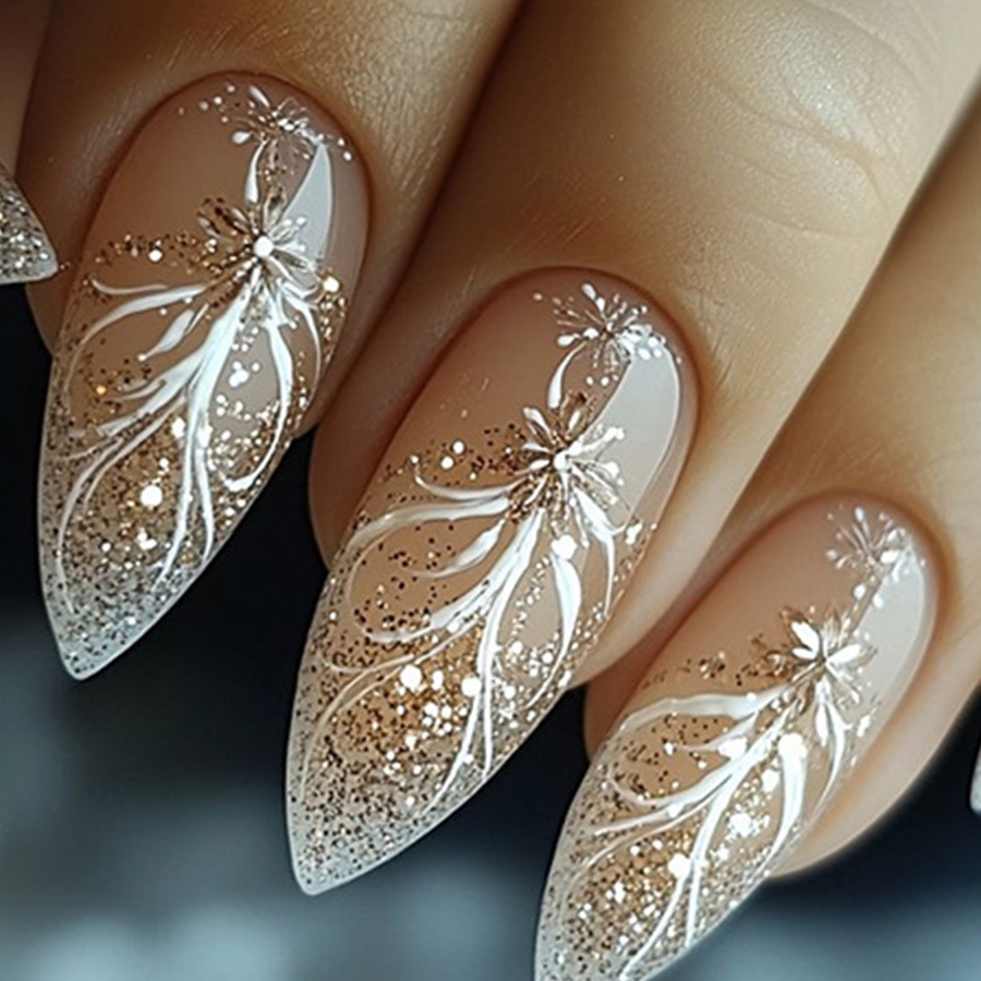 Nail Art Aesthetic - 24 unids/set de uñas postizas cortas