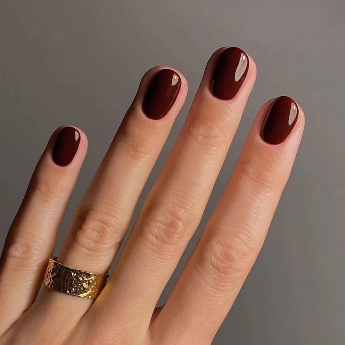 Nail Art Fake Nails - 24 Uds. De uñas postizas redondas