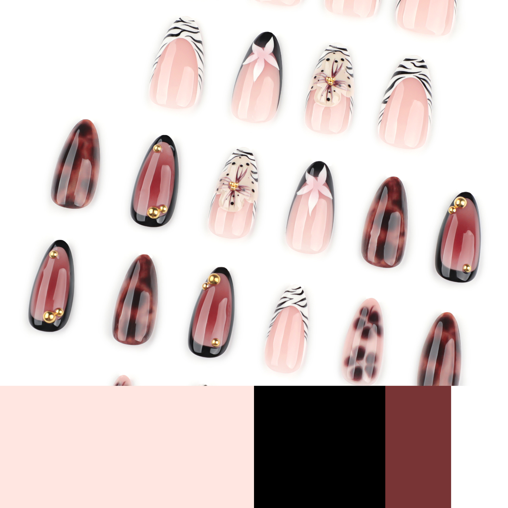 24 Uñas Postizas Francesas con - Nail Art Zebra reseña y precio