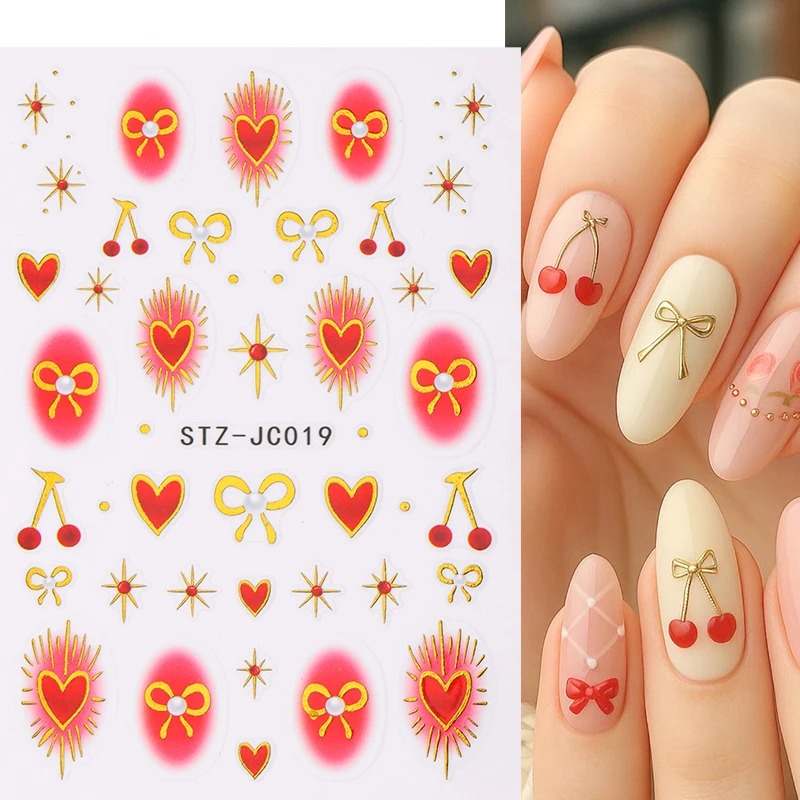 Pegatinas de Corazón Bronceado - Nail Art Red Cherry reseña y precio