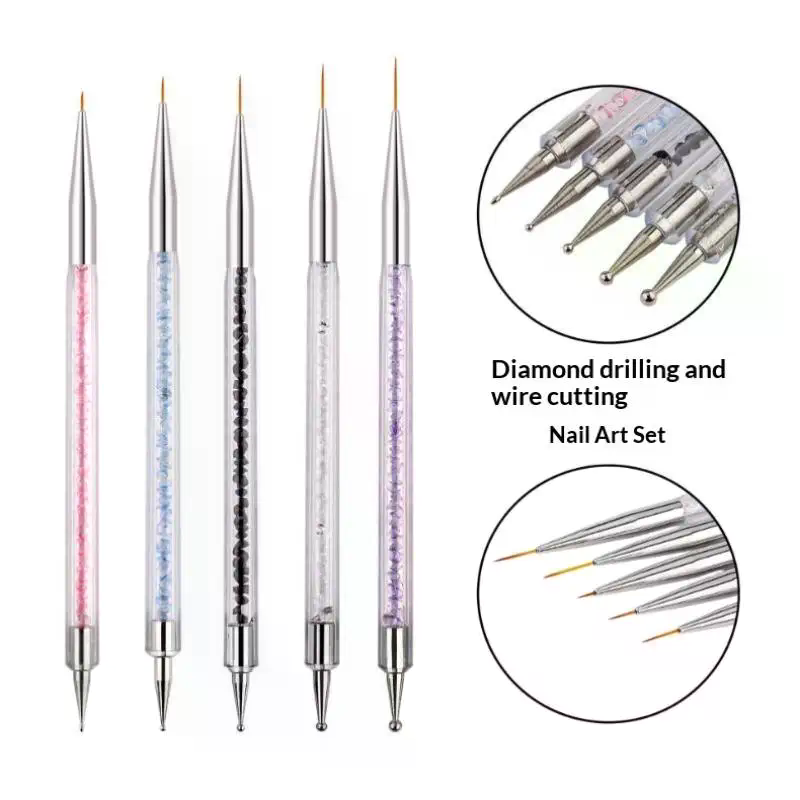 Juego de 5 pinceles delineador - Nail Art Painting reseña y precio