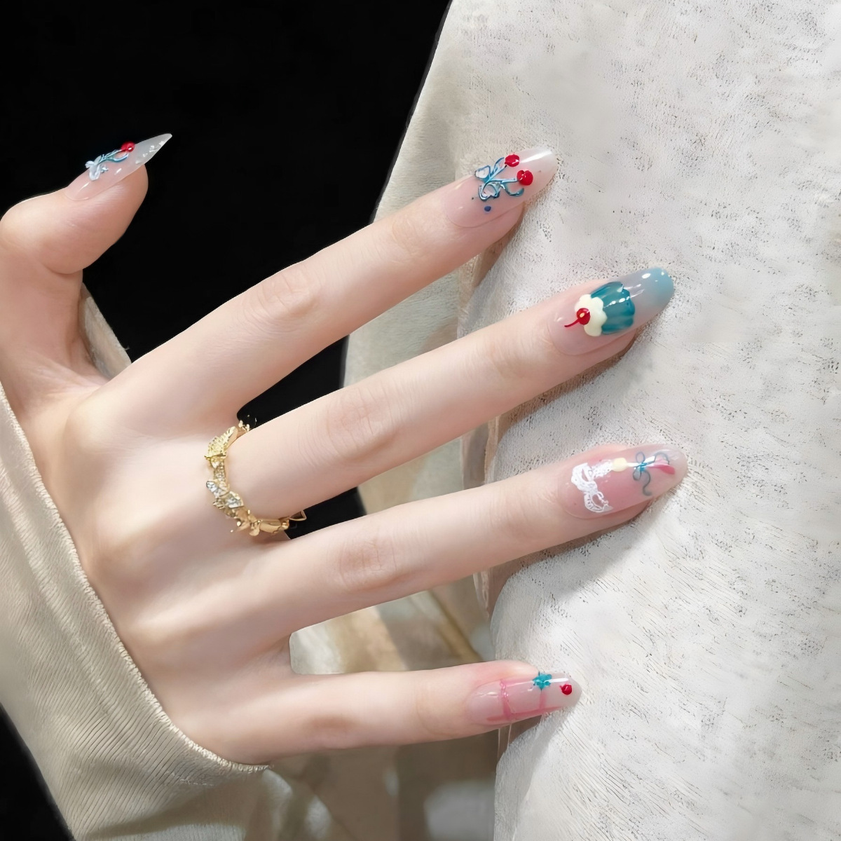 1 unidad de pegatinas de uñas  - Nail Art Red Cherry reseña y precio