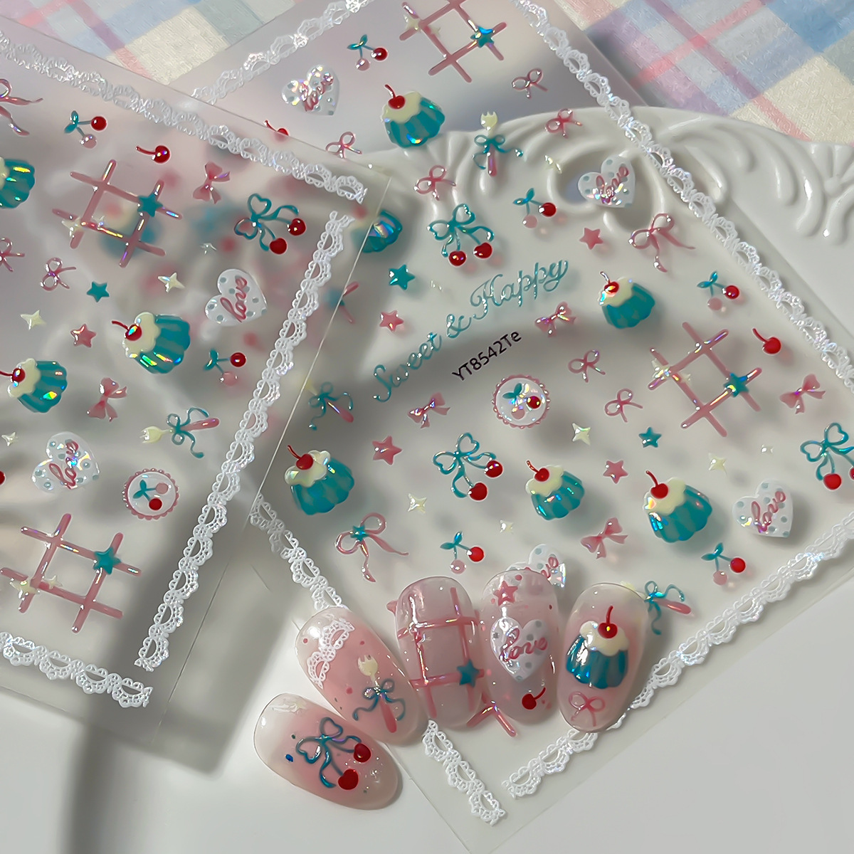 1 unidad de pegatinas de uñas  - Nail Art Red Cherry reseña y precio