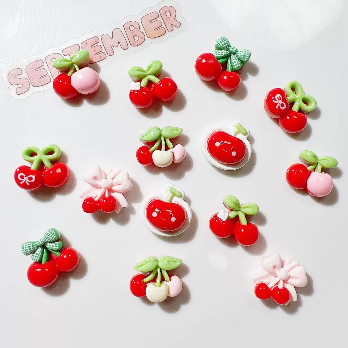 20 piezas Mini dibujos animado - Nail Art Red Cherry reseña y precio