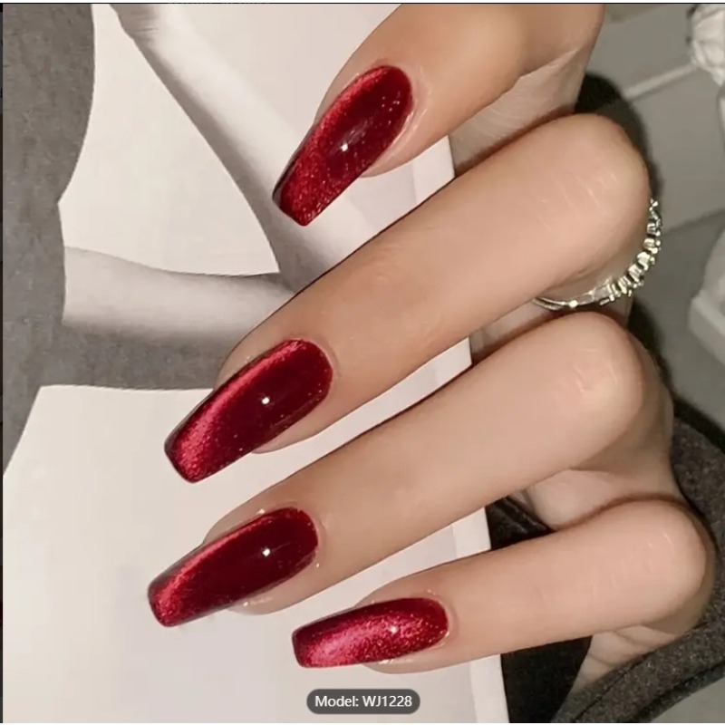 24 Uds. Ojo de gato rojo usand - Nail Art Red Cherry reseña y precio