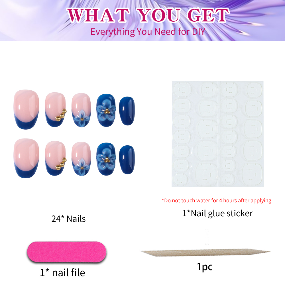 24 Uñas Postizas Cortas Ovalad - Nail Art Oval reseña y precio