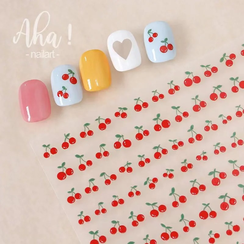 1 hoja de pegatinas 3D para de - Nail Art Red Cherry reseña y precio