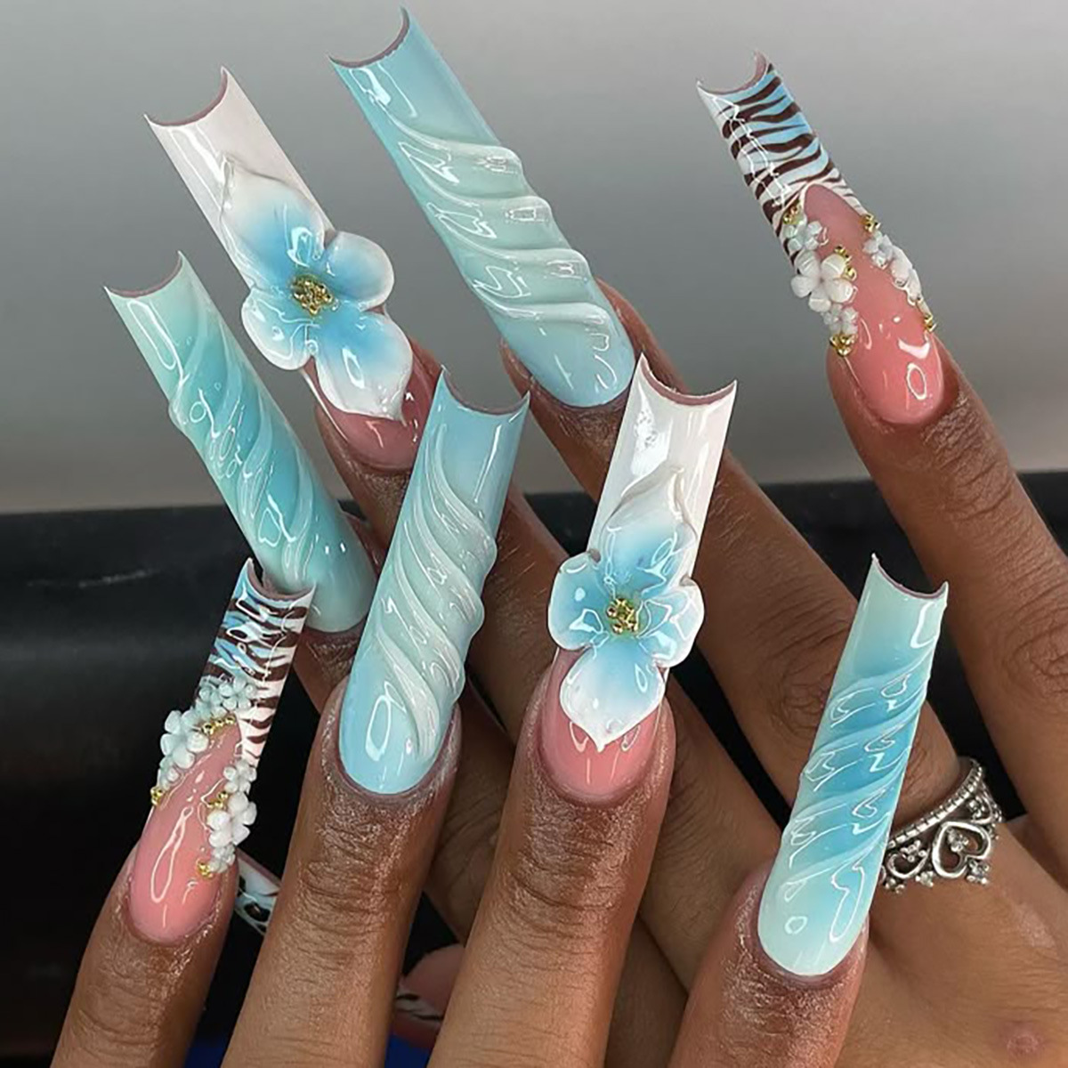 24 Uñas Postizas de Estilo Fra - Nail Art Zebra reseña y precio