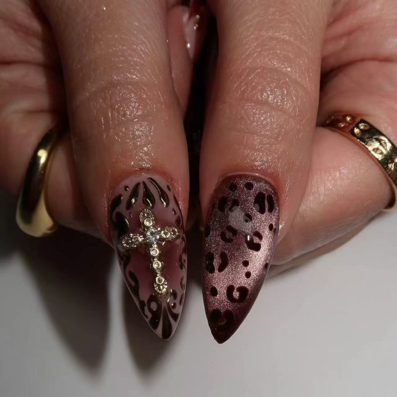 Uñas postizas color rojo vino  - Nail Art Fake Nails reseña y precio