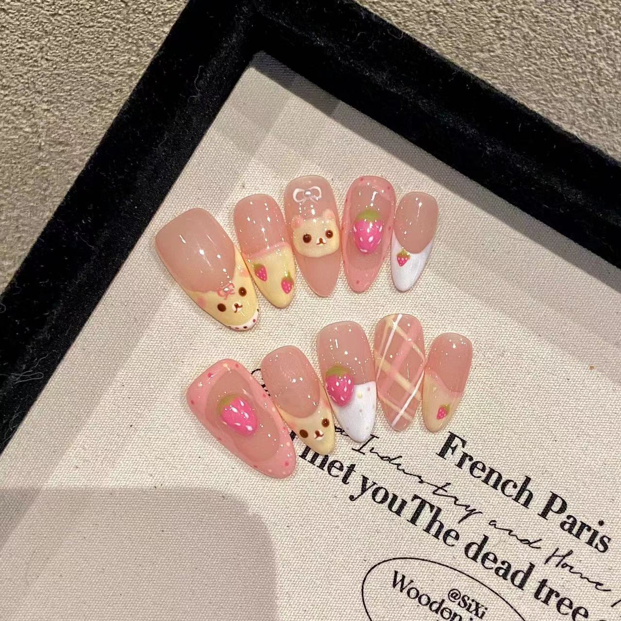 10 piezas de uñas postizas ova - Nail Art Oval reseña y precio
