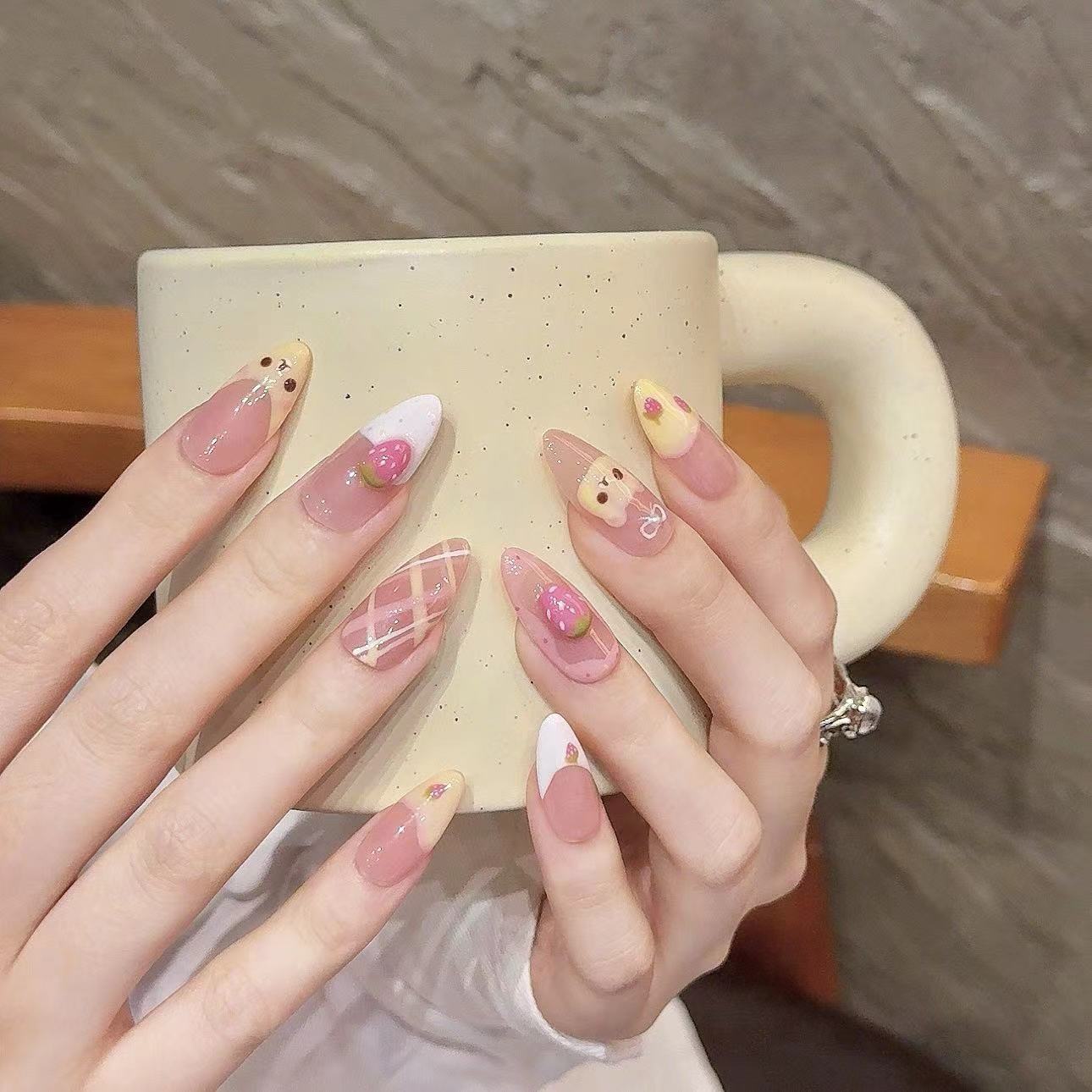 10 piezas de uñas postizas ova - Nail Art Oval reseña y precio