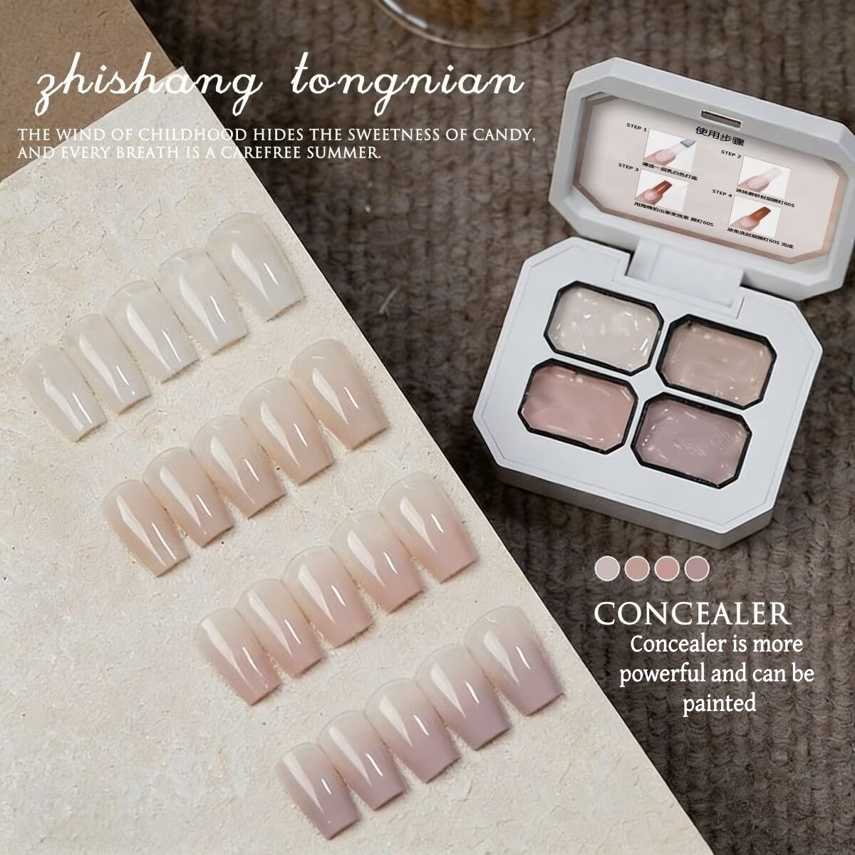Gel de uñas de 4 colores con d - Nail Art Painting reseña y precio